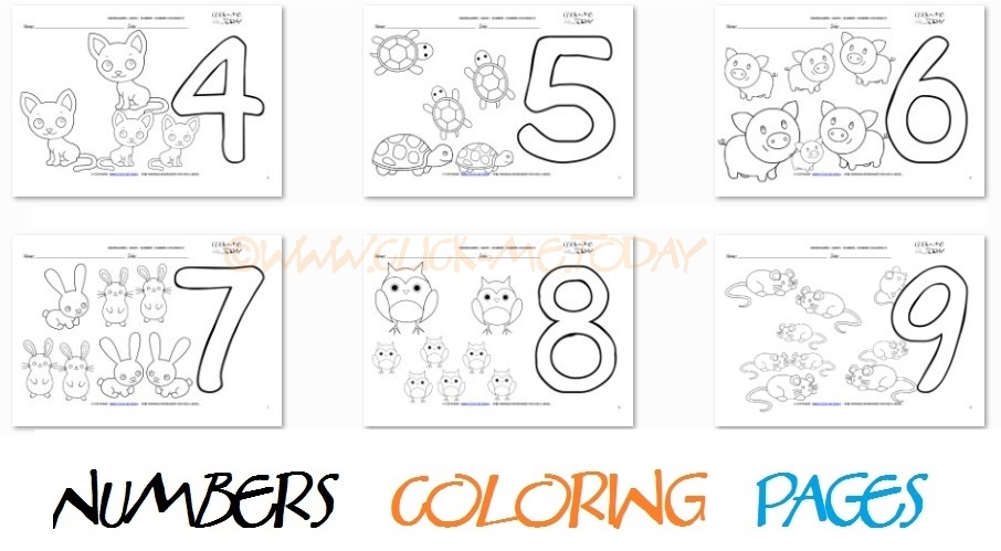 Numbers coloring pages