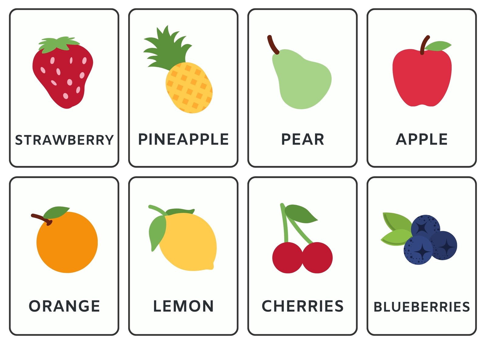 Free food flashcard templates to customize and print