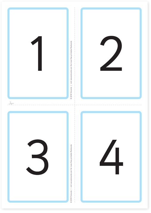 Free number flashcards for kids