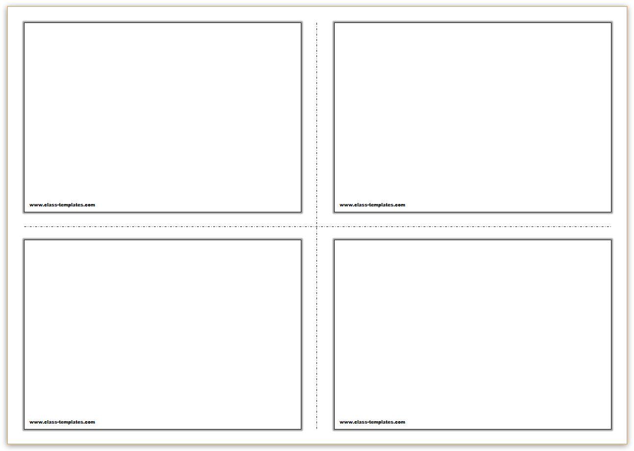 Free printable flash cards template