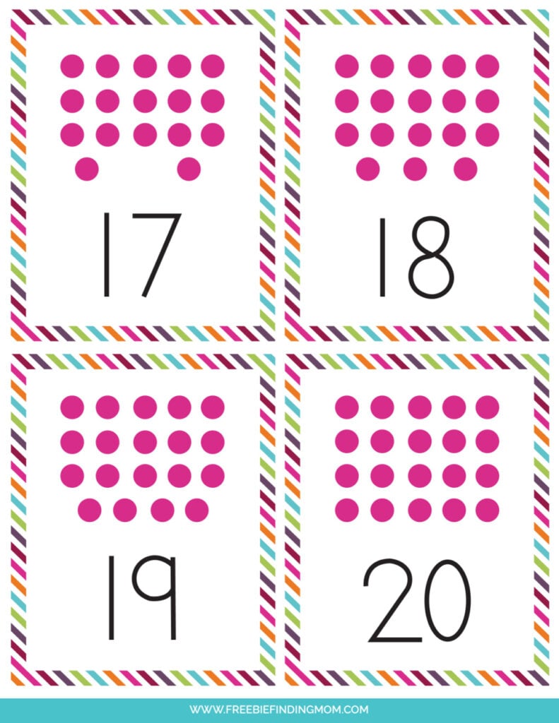 Free number flashcards printable