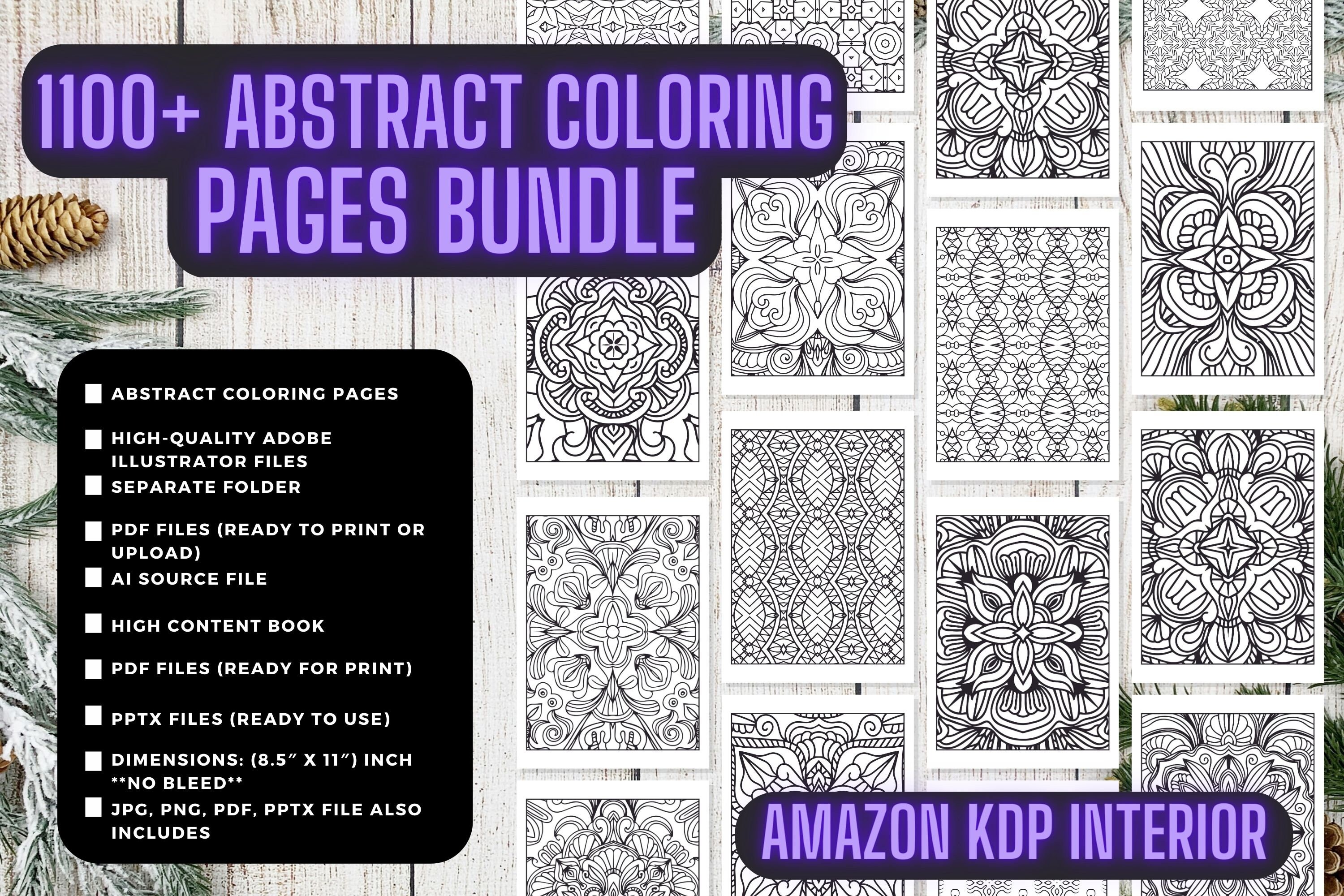 Pages abstract background coloring pages kdp bundle for