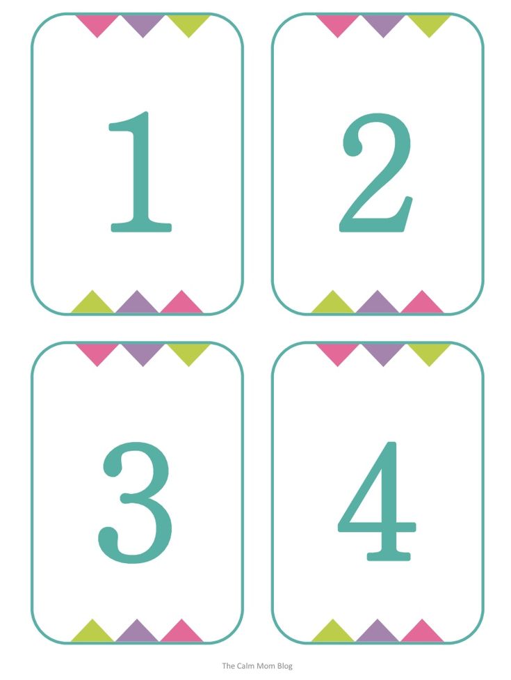 Printable number cards