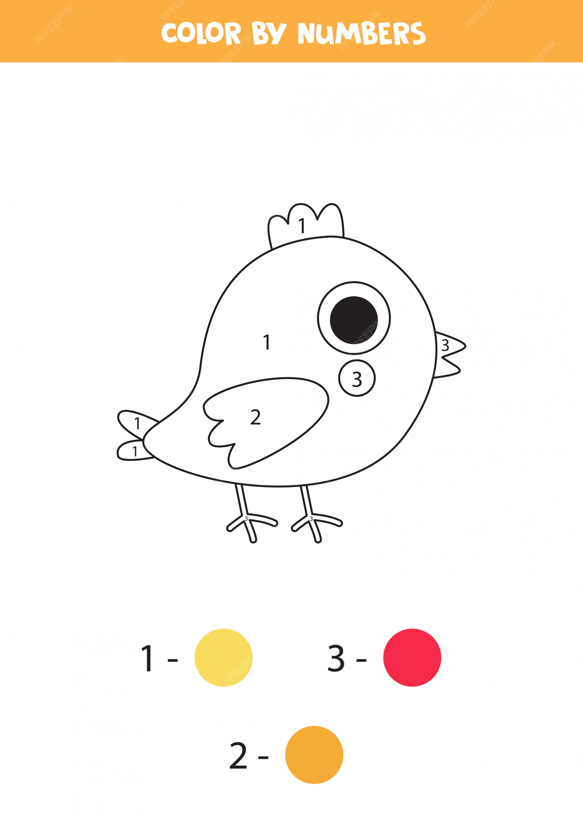 Premium vector coloring page with cute cartoon chicken math game for kids