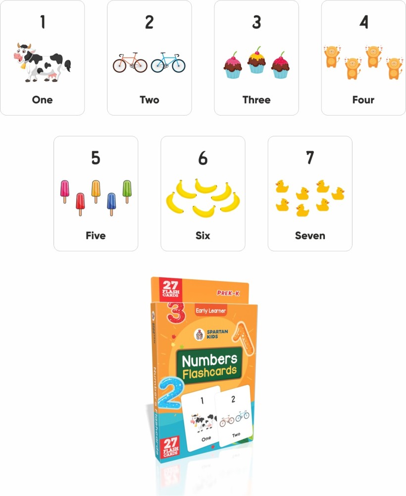 Spartan kids numbers flash cards easy fun way of learning