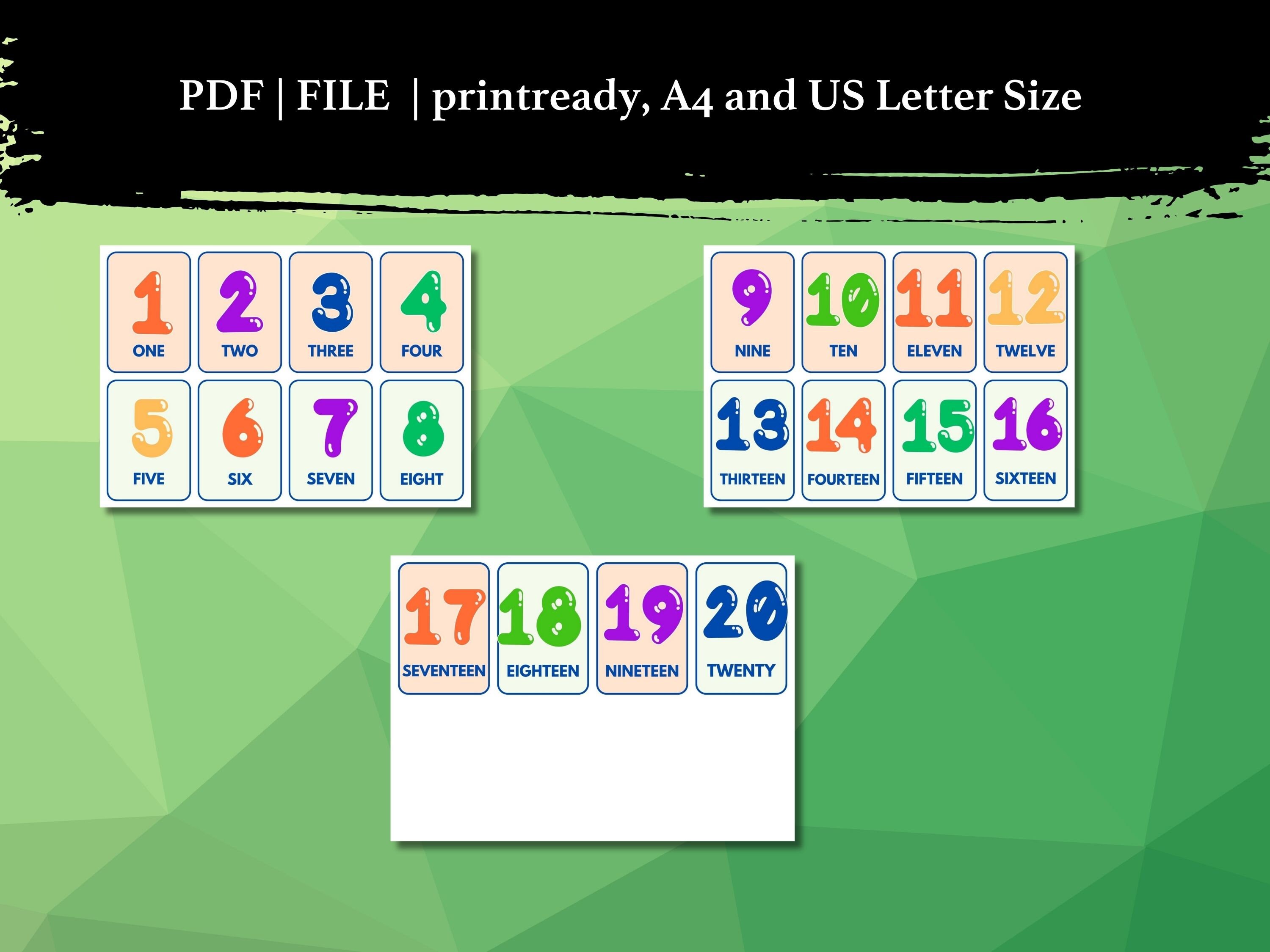 Numbers flash cards to numbers coloring pages flash cards set preschool numbers kindergarten cards number cards numbers printables