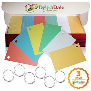 Rdcvksw debradale designs blank flash cards with metal rings in colors index cards