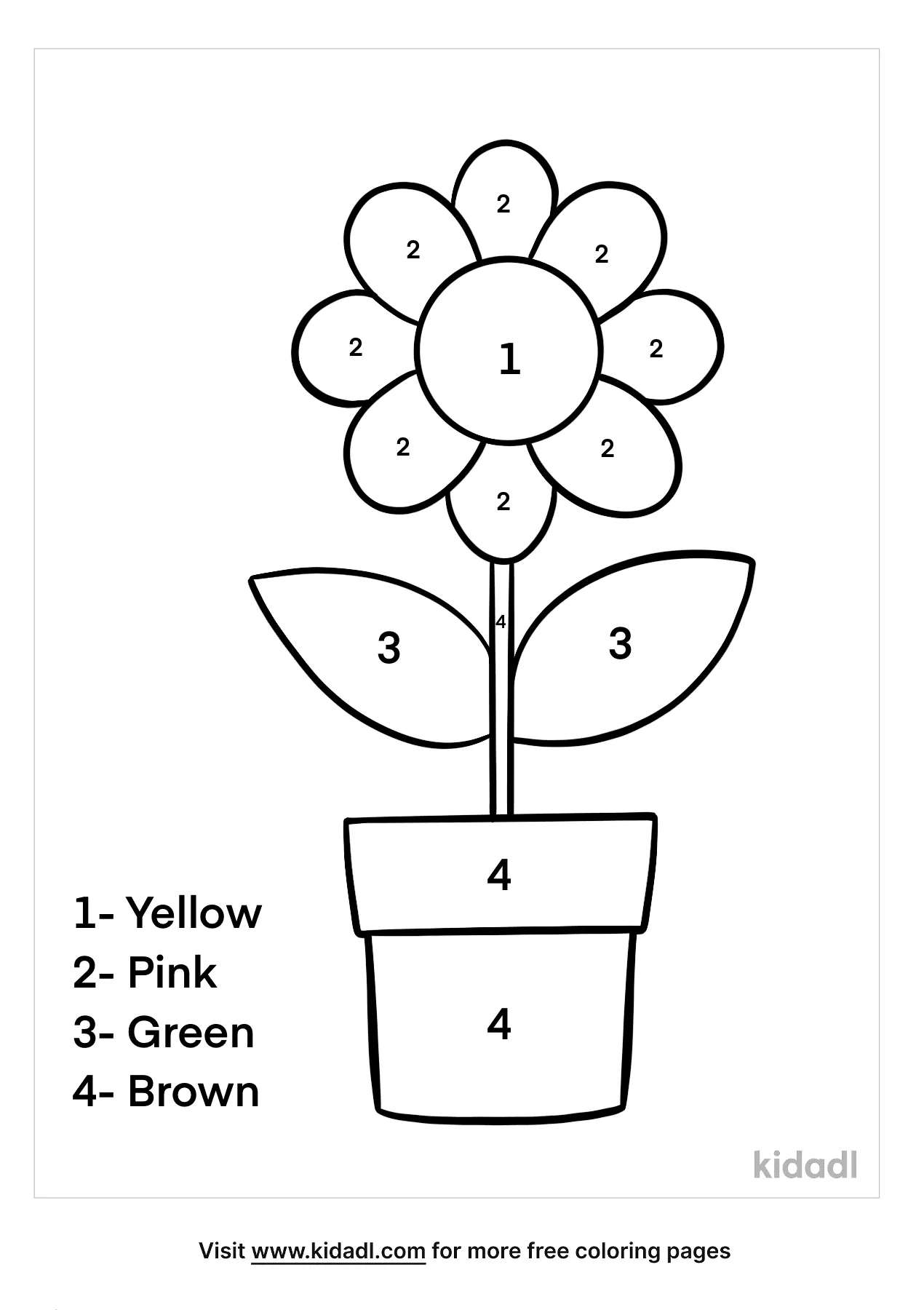 Free flower color by numbers coloring page coloring page printables kidadl flower coloring pages color by numbers printable flower coloring pages