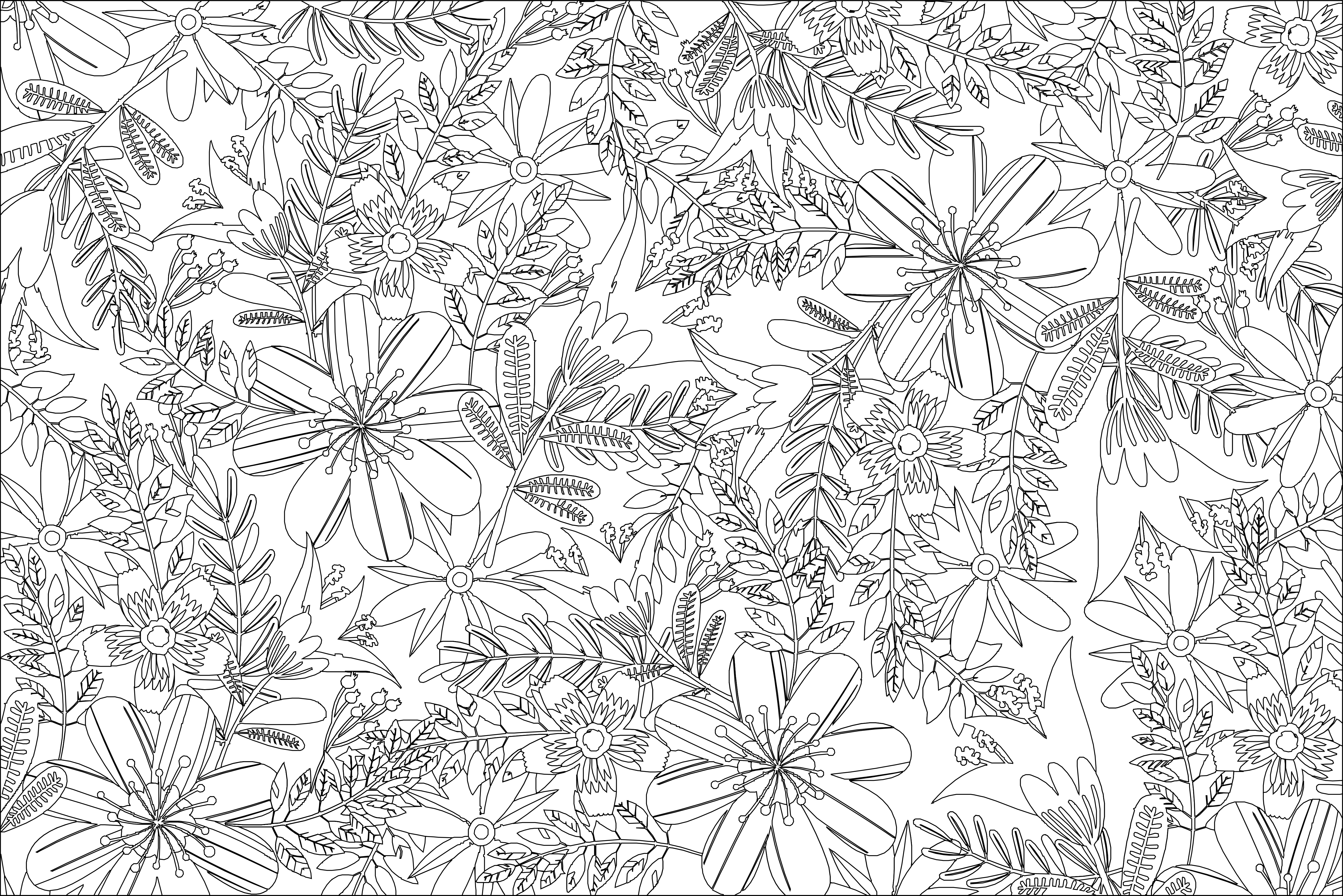 Adult orange flowers coloring page