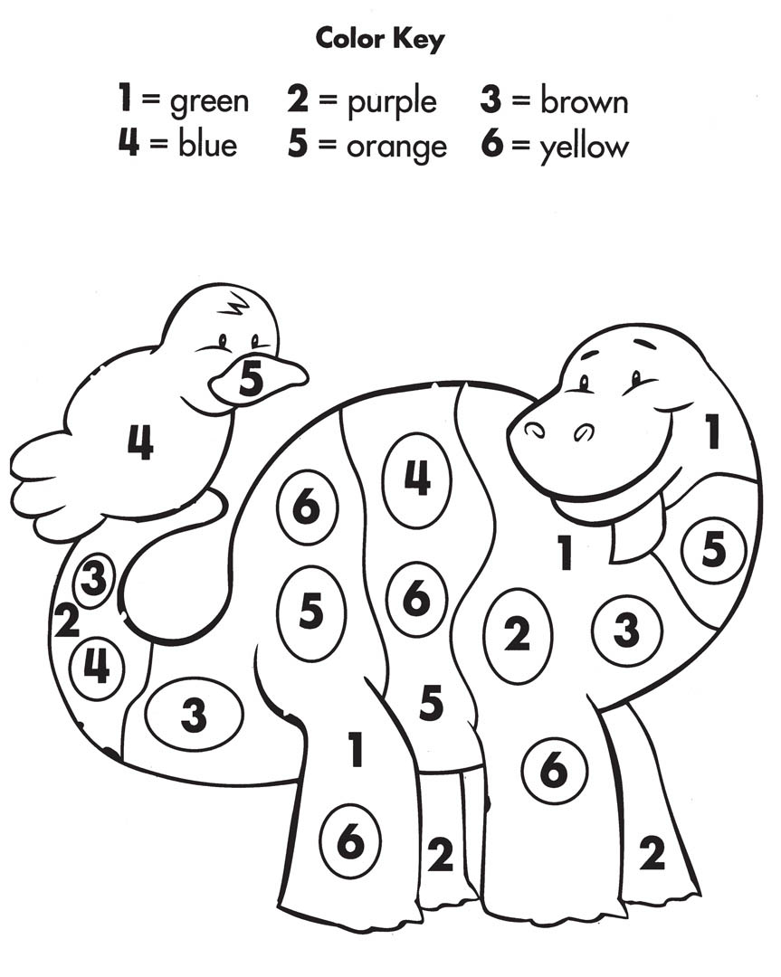 Easy color by number for preschool and kindergarten