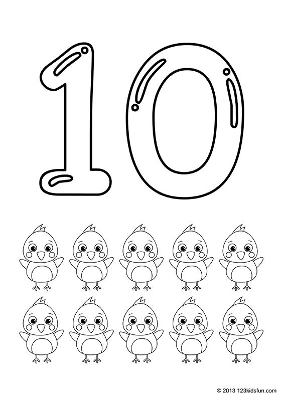 Free printable number coloring pages