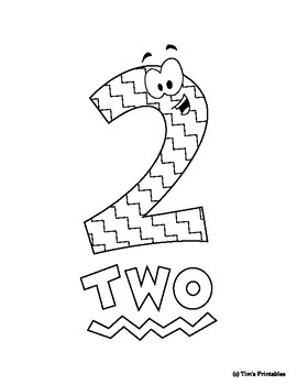 Number coloring pages for preschool numbers