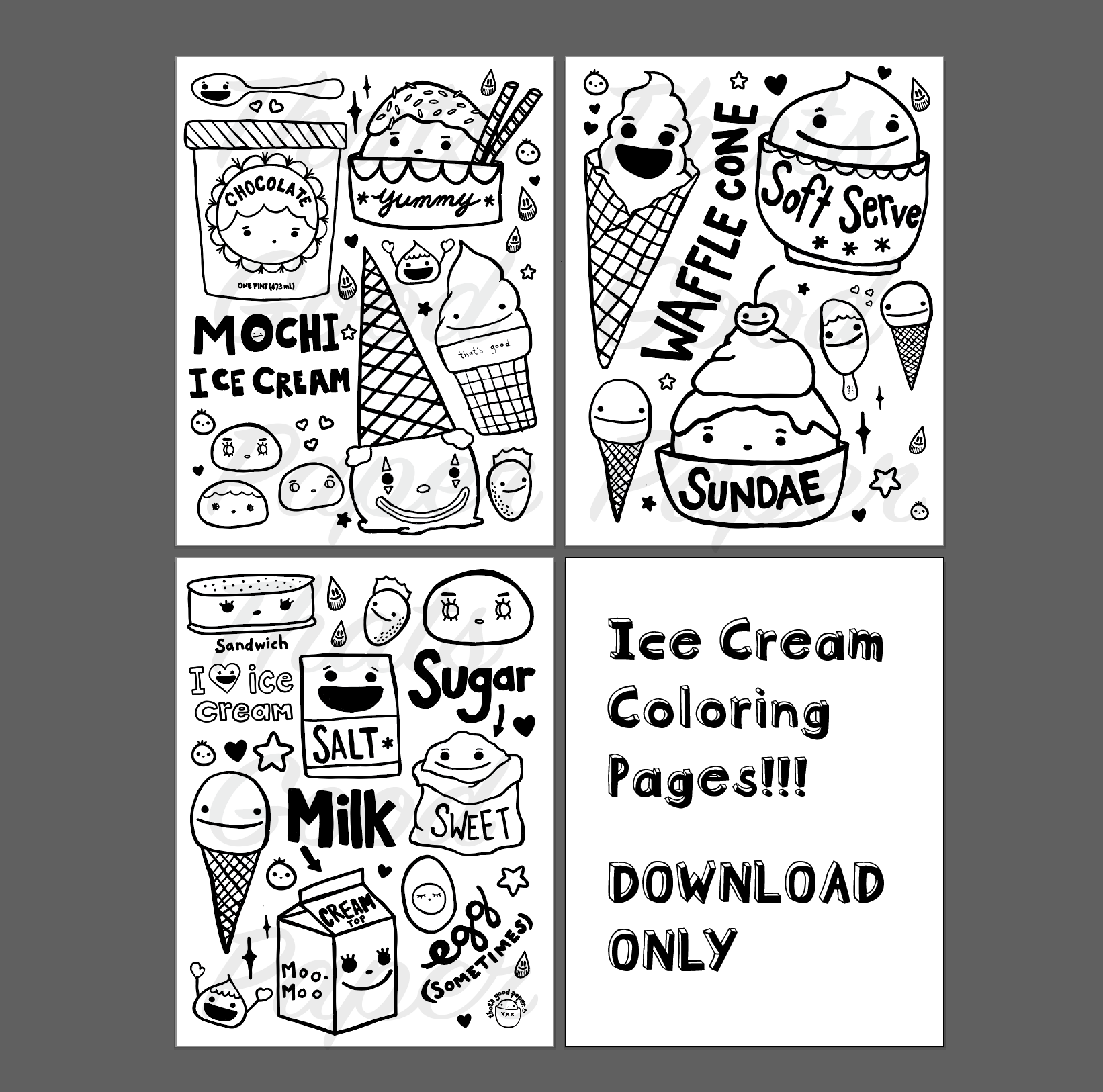 Ice cream coloring sheet stickers jessica yamasaki