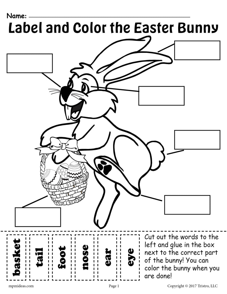 Label the easter bunny