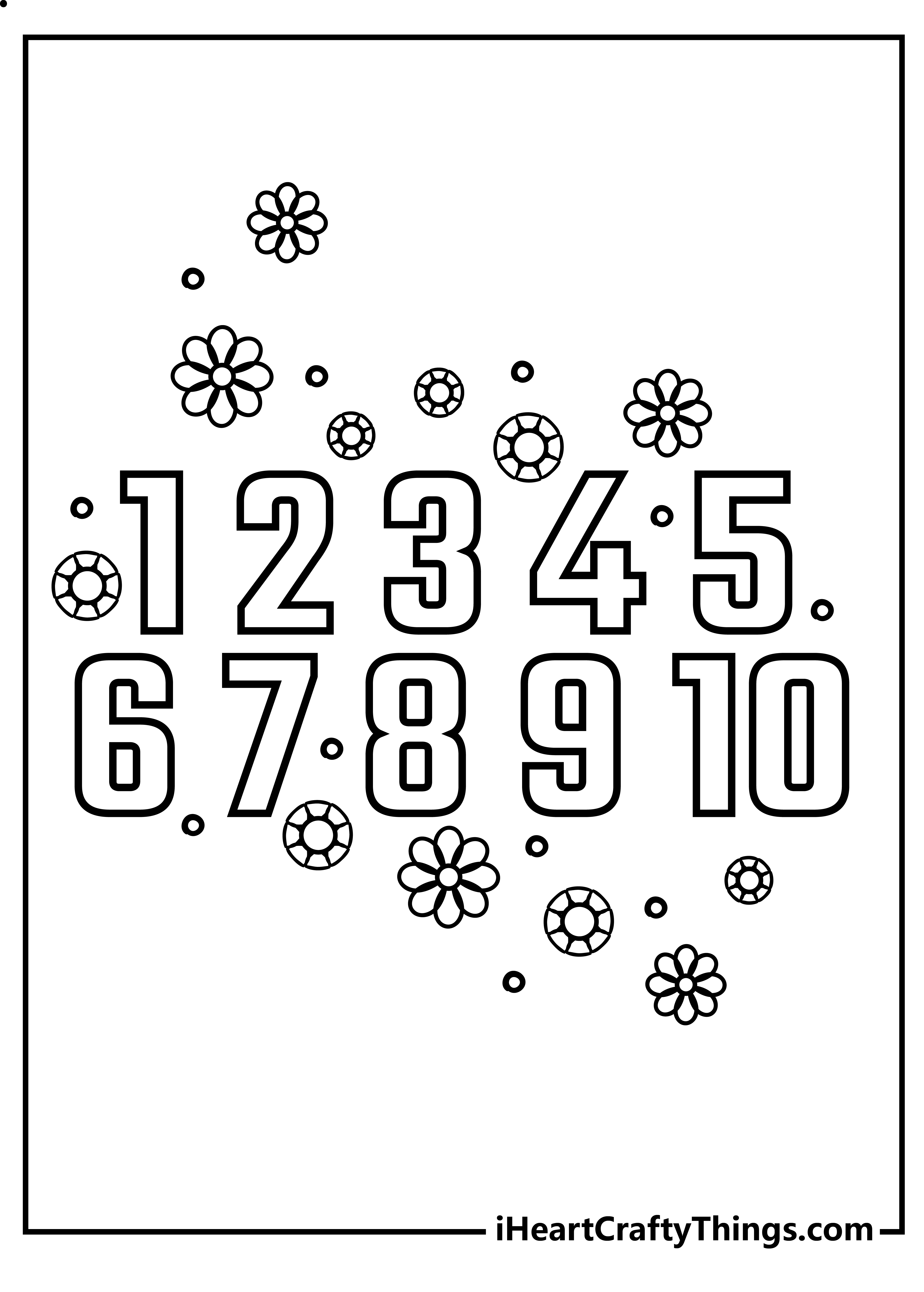 Number coloring pages free printables