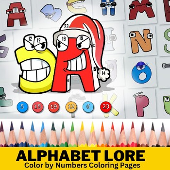 Alphabet lore color by number coloring pages for kids color by number letters