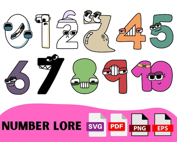 Number lore characters svg pdf png eps number lore individual characters