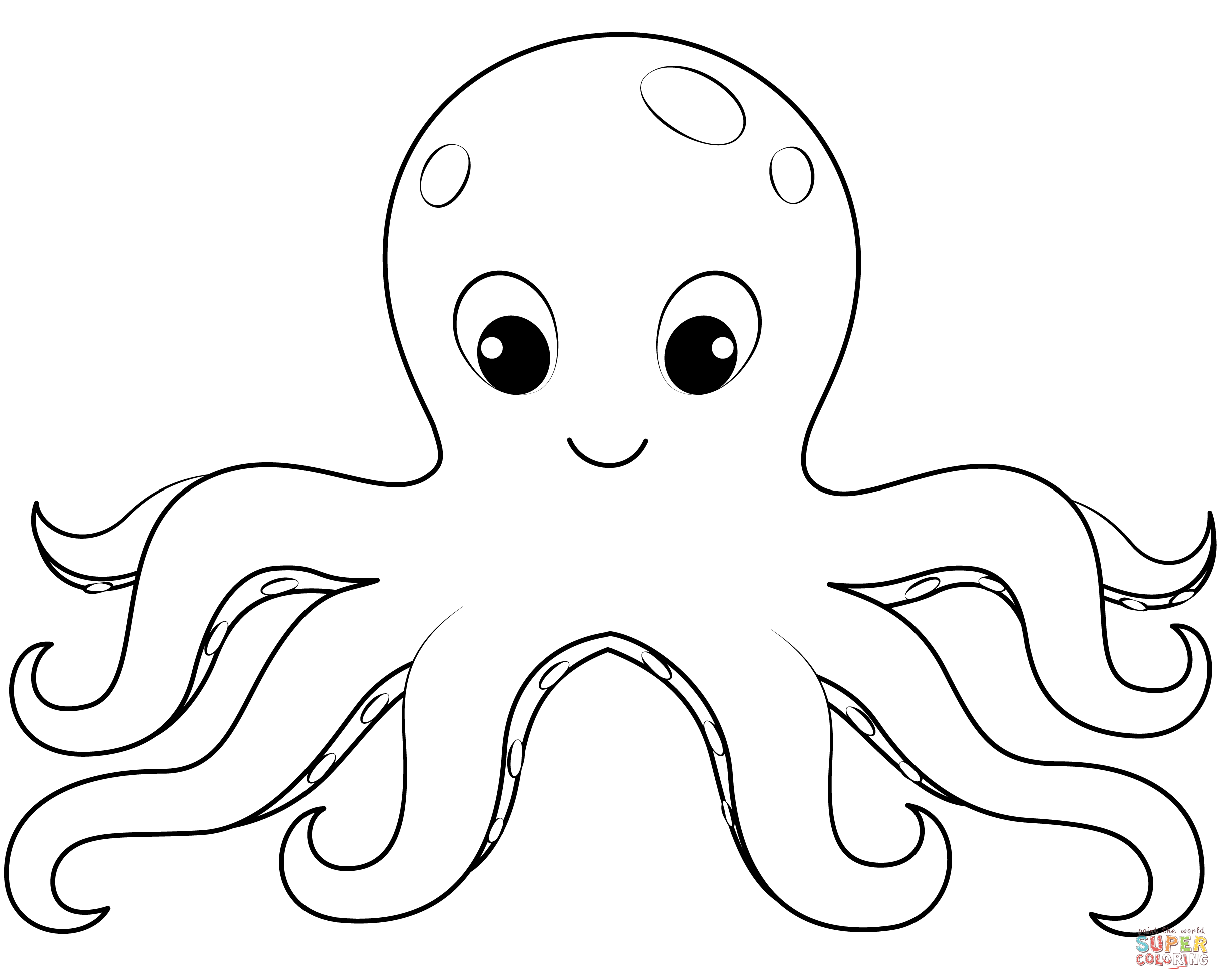 Octopus coloring page free printable coloring pages