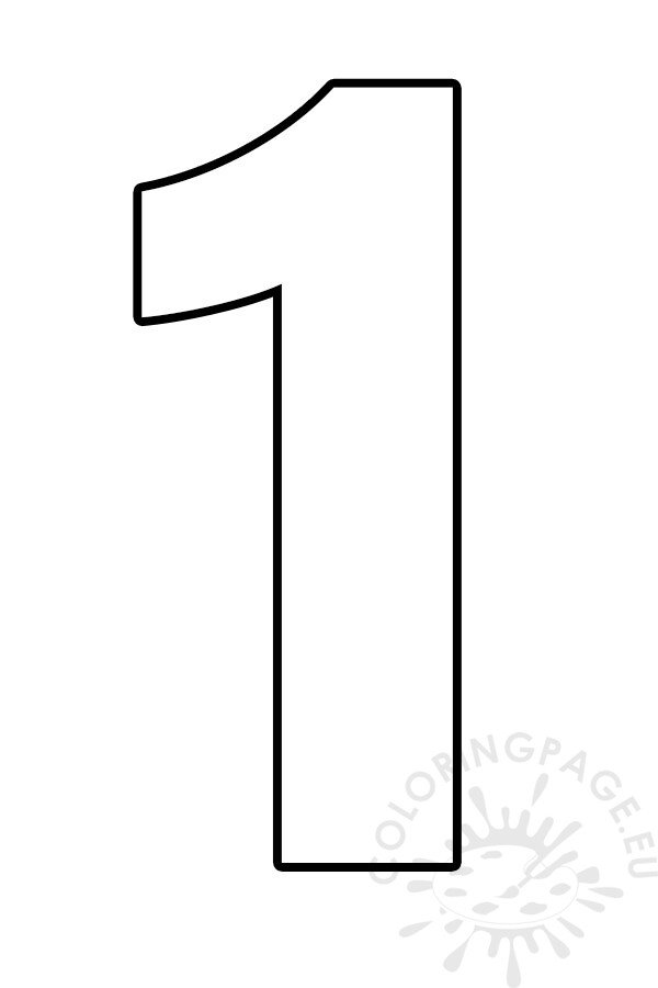 Free printable number template coloring page