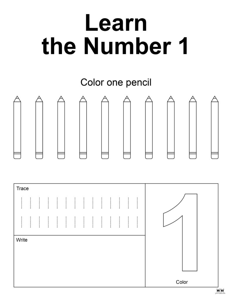 Number tracing worksheets