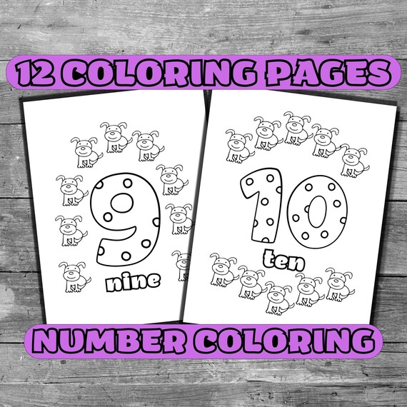 Numbers coloring page worksheets for preschool kindergarten toddlers homeschool number activity