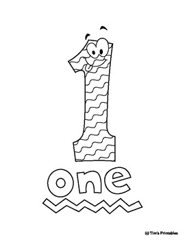 Number coloring pages for preschool numbers
