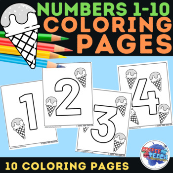 Ice cream coloring pages numbers to no prep print tpt