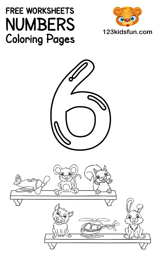 Free printable number coloring pages