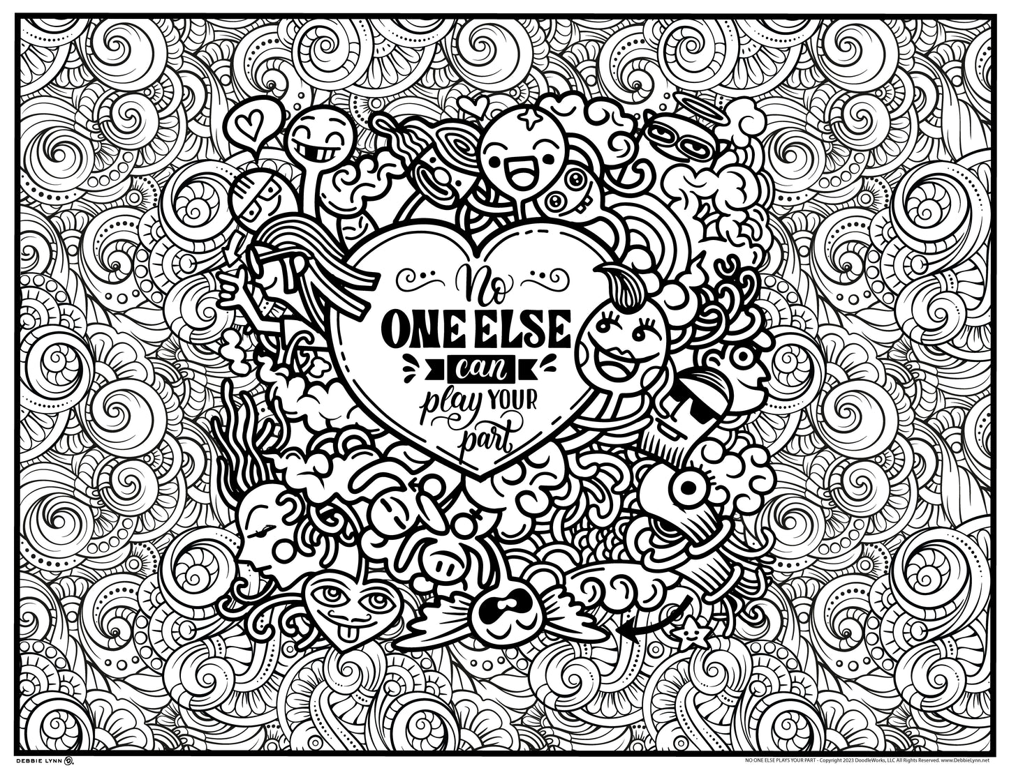 No one else can play your part giant coloring poster â debbie lynn