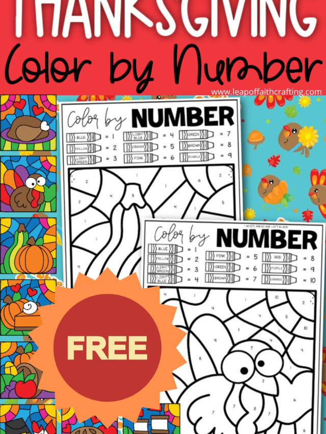 Free thanksgiving color by number printables