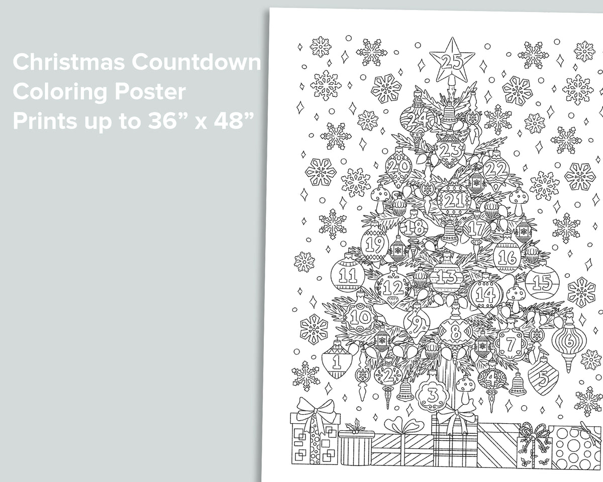 Christmas countdown coloring poster â mornings together