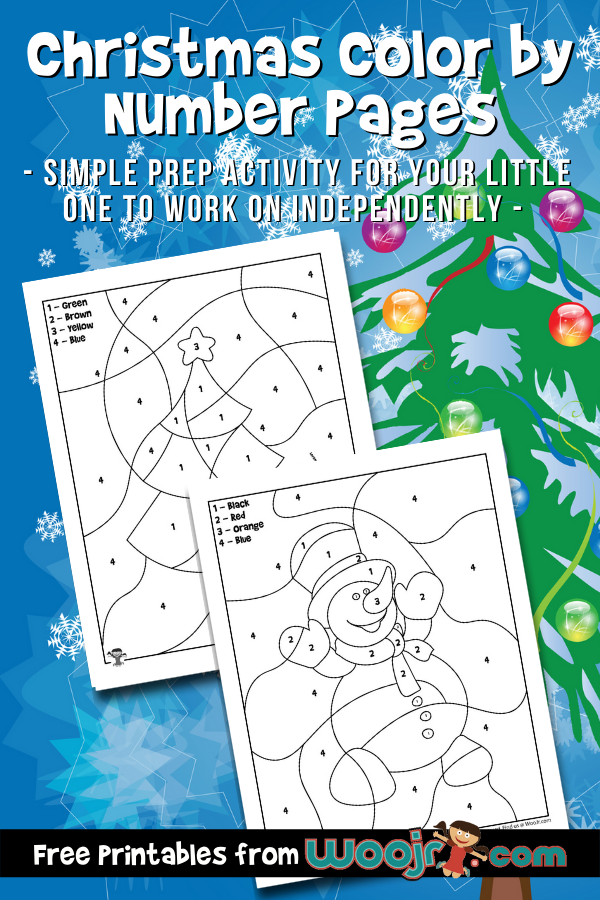 Christmas color by number pages woo jr kids activities childrens publishing