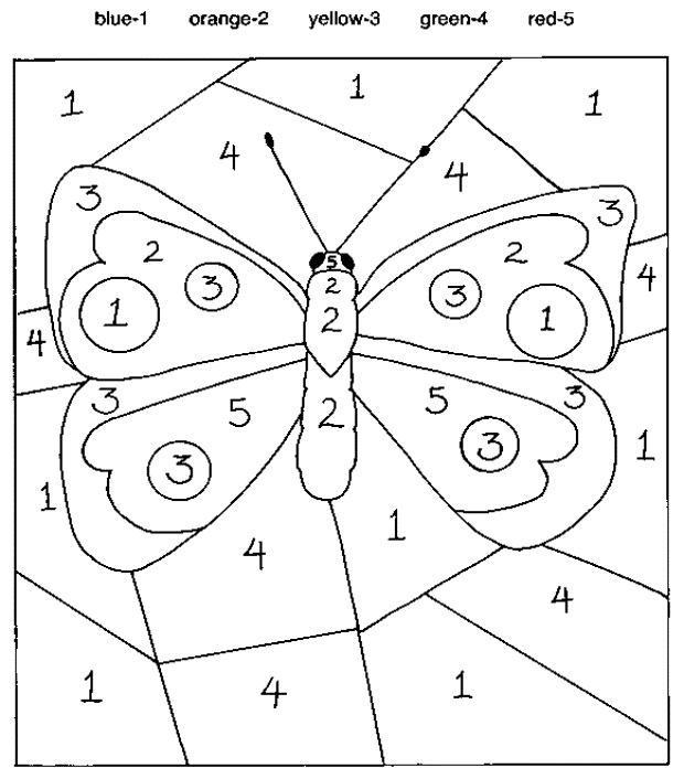 Easy color by number for preschool and kindergarten