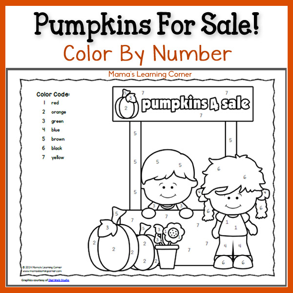 Color by number pumpkins