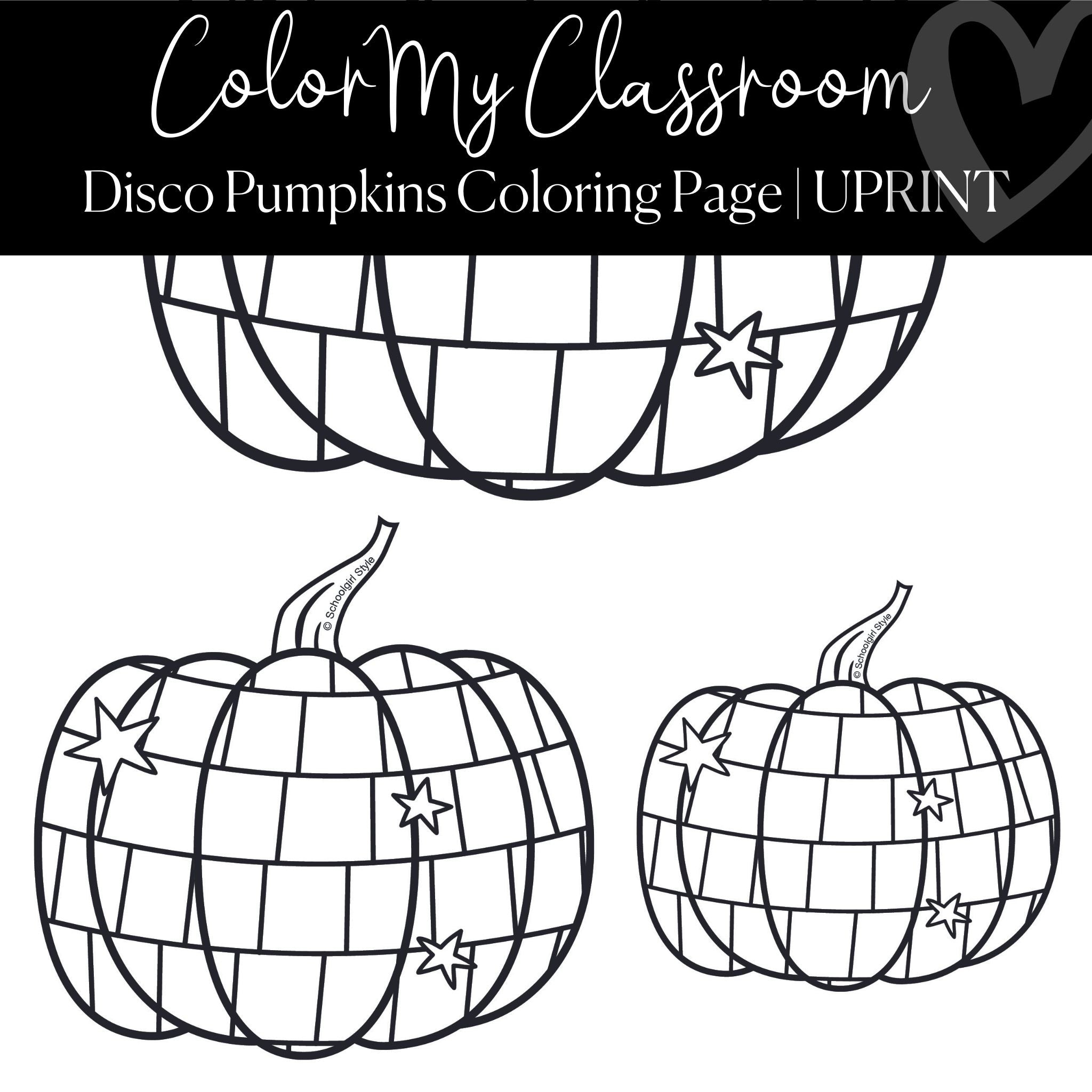 Fall freebie disco pumpkins coloring page fall kids craft â schoolgirl style