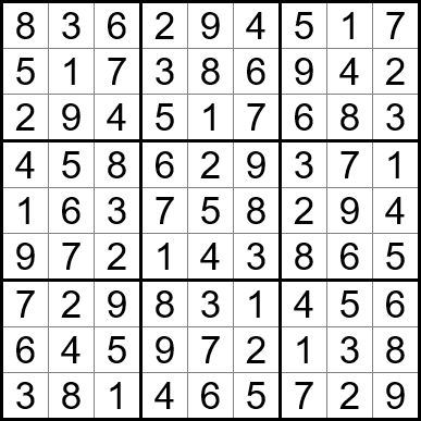 Solutions for sudoku and hard