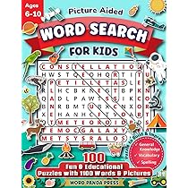 Word search for kids with pictures fun educational wordsearch puzzle book with words images for coloring