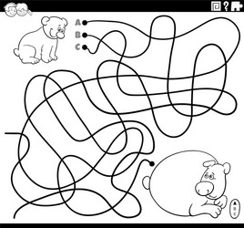 Baby bear coloring page vector images over
