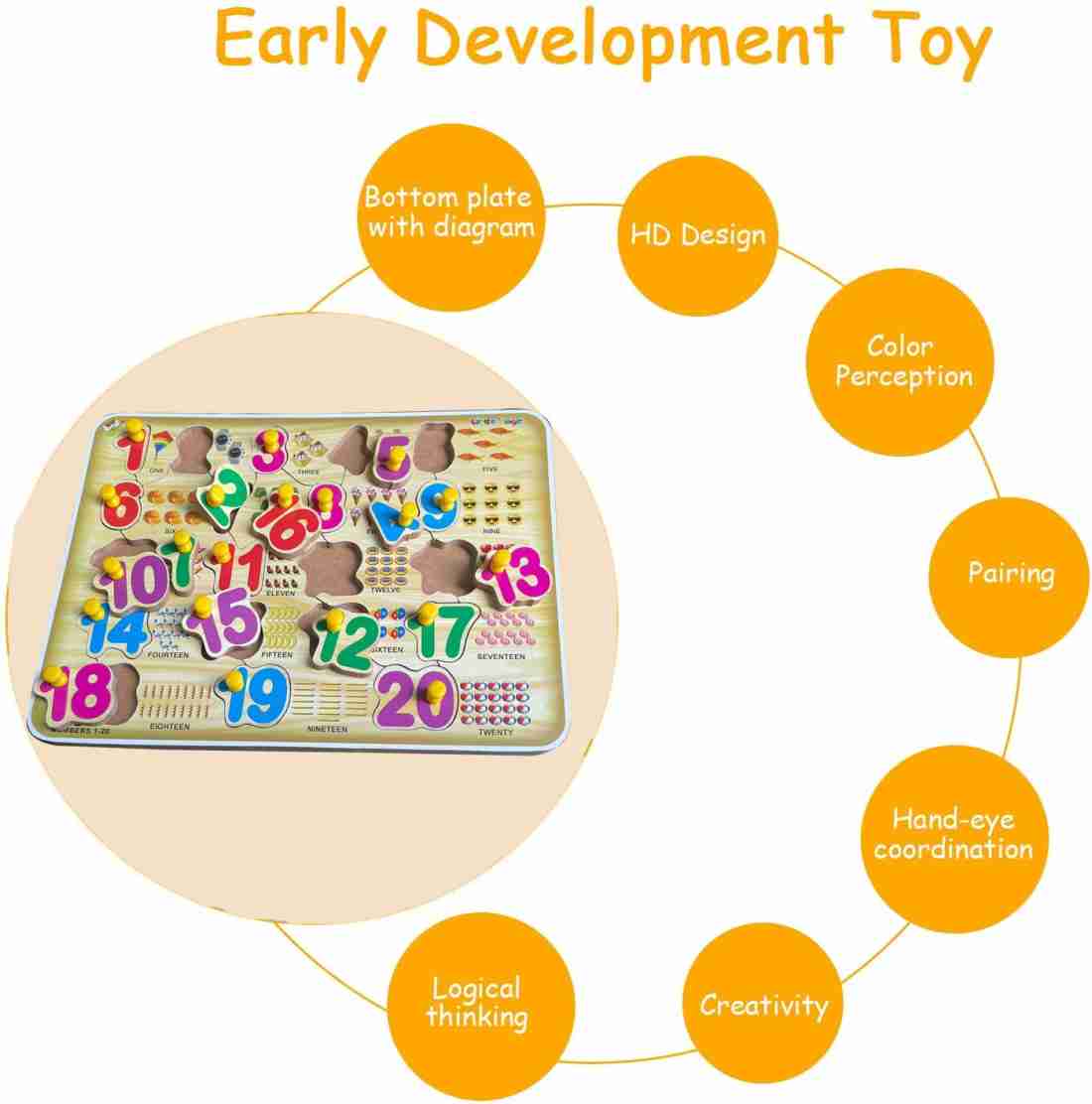 Blue seed learning toys board jigsaw puzzle matching early numbers math countingbook price in india