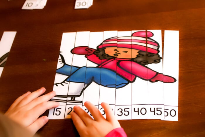 Free printable skip counting puzzles for winter