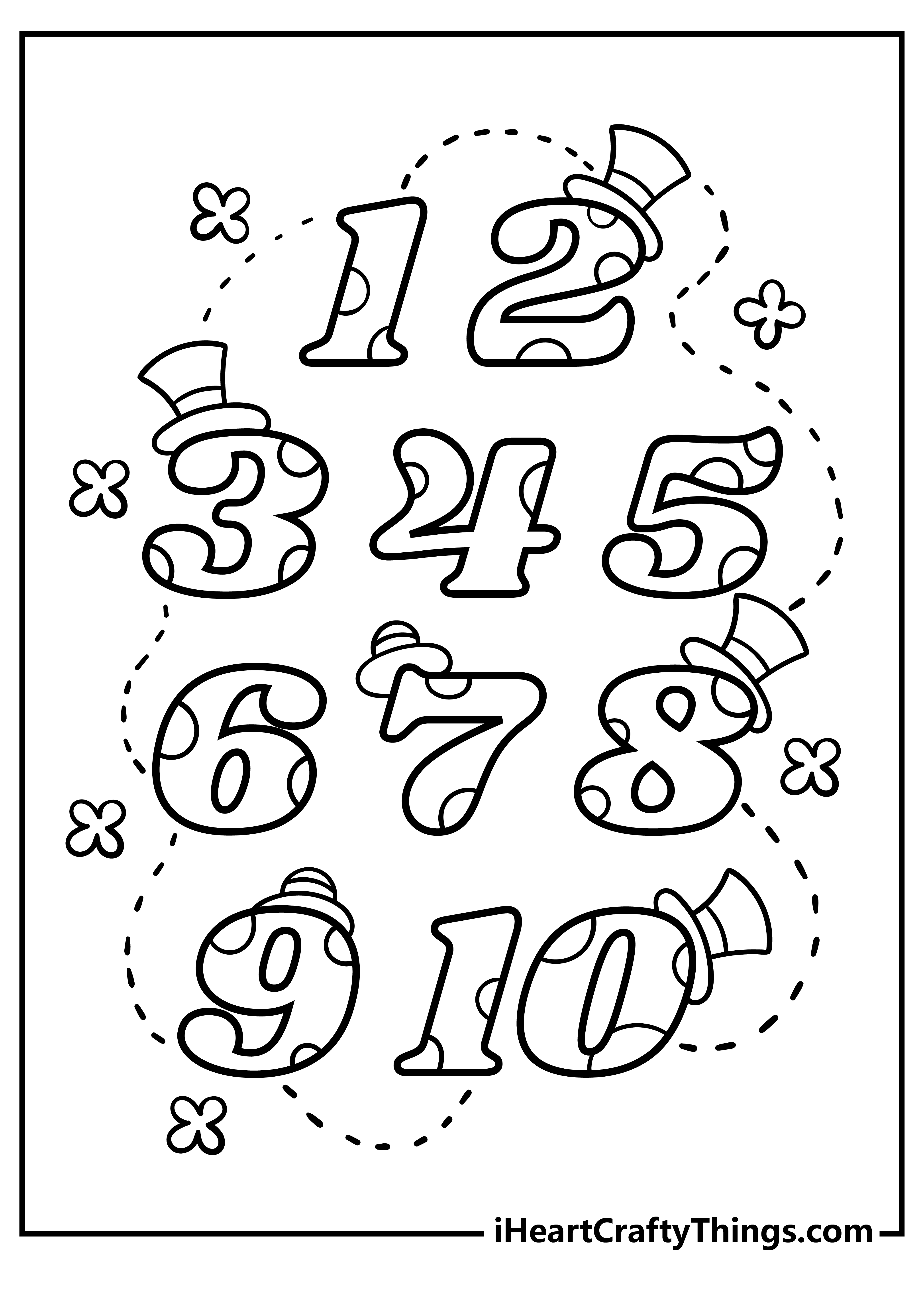 Number coloring pages free printables