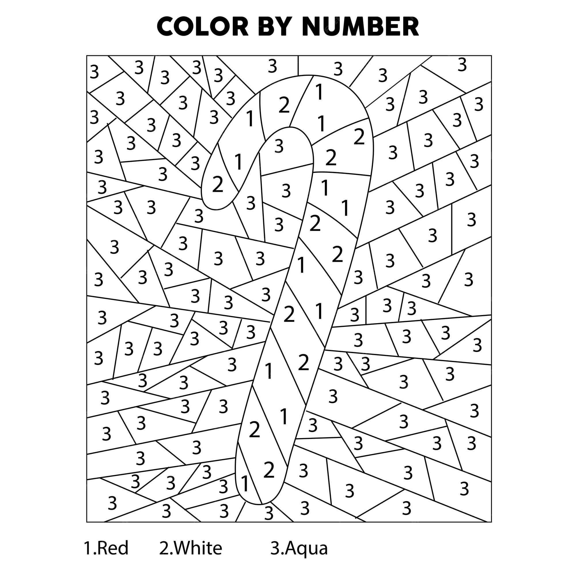 Premium vector christmas color by number coloring page