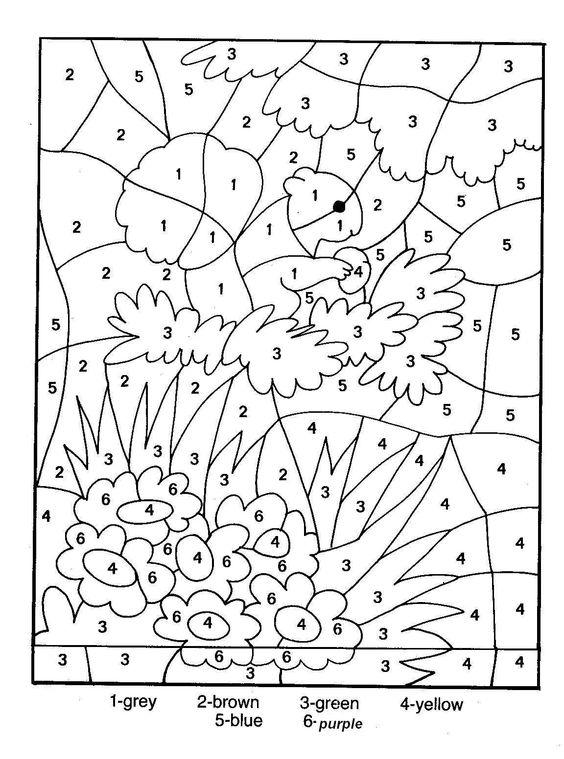 Free printable color by number coloring pages