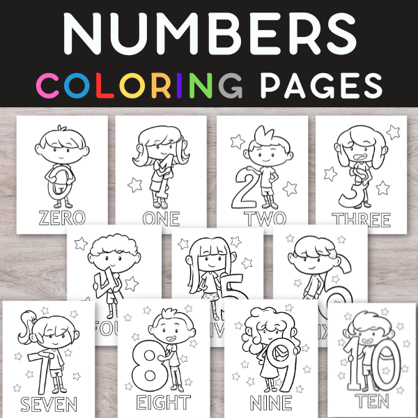 Numbers coloring pages