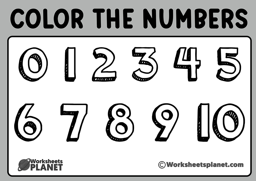 Coloring numbers workshhets from to coloring pages for children