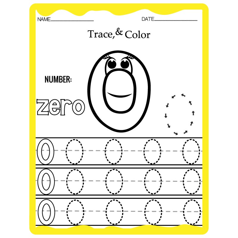 Numrs tracing coloring pages