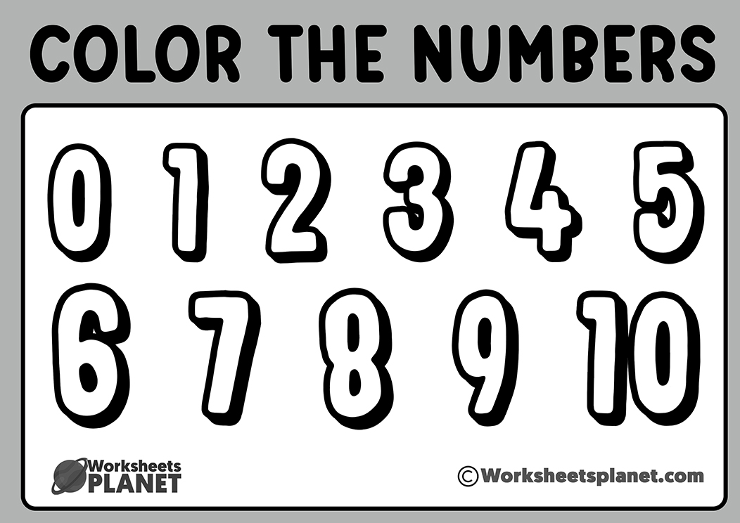 Coloring numbers workshhets from to coloring pages for children