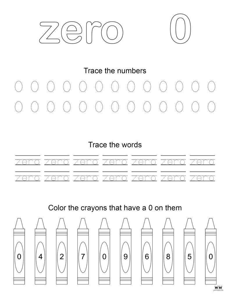 Number tracing worksheets