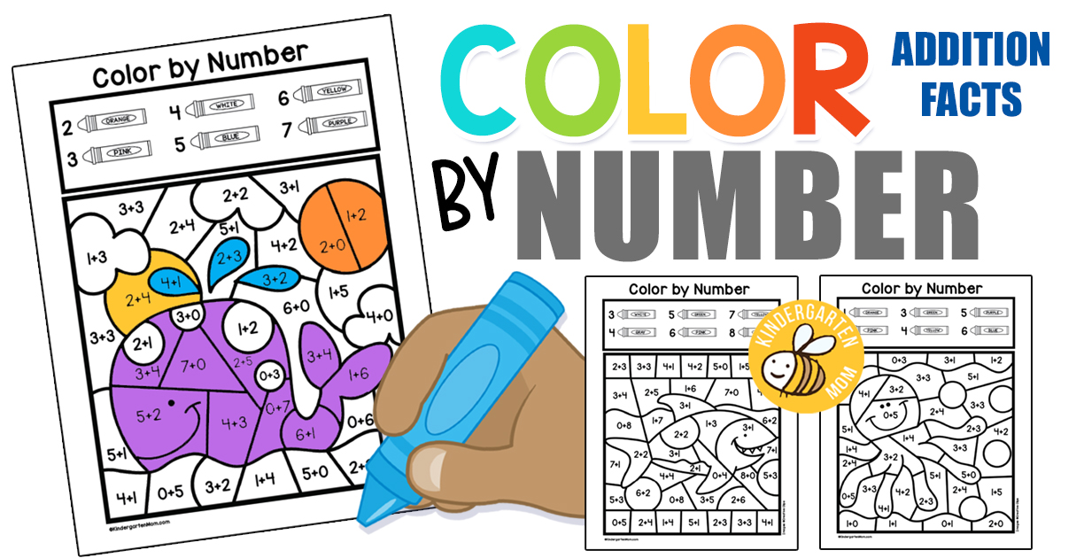 Addition color by number worksheets