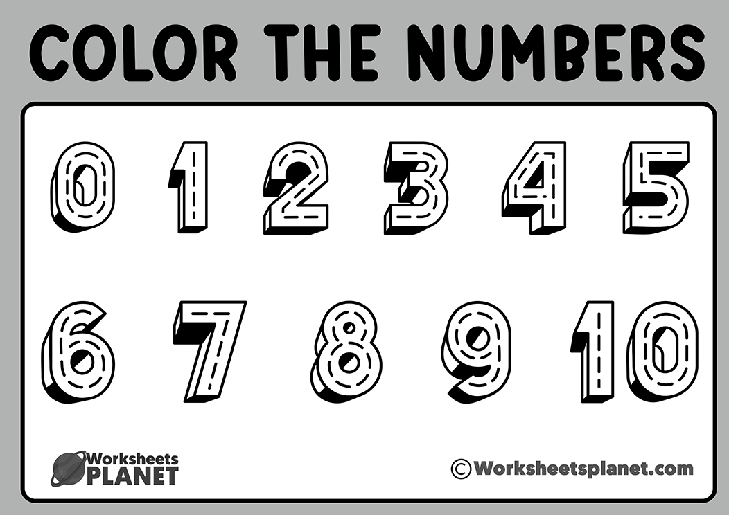 Coloring numbers workshhets from to coloring pages for children